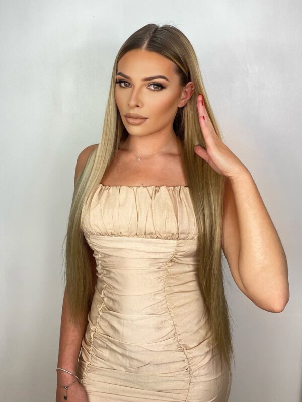 Carla U part wig lisse Golden blonde