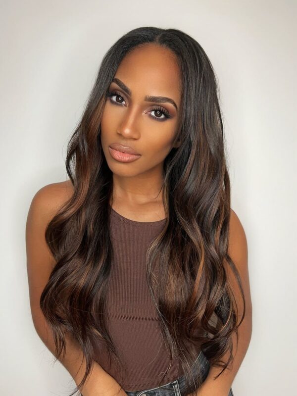 Upart wig balayage caramel brown